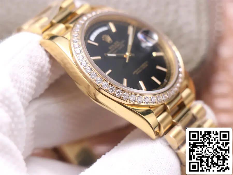 Rolex Day Date 40MM 1:1 Best Edition EW Factory Yellow Gold Black Dial