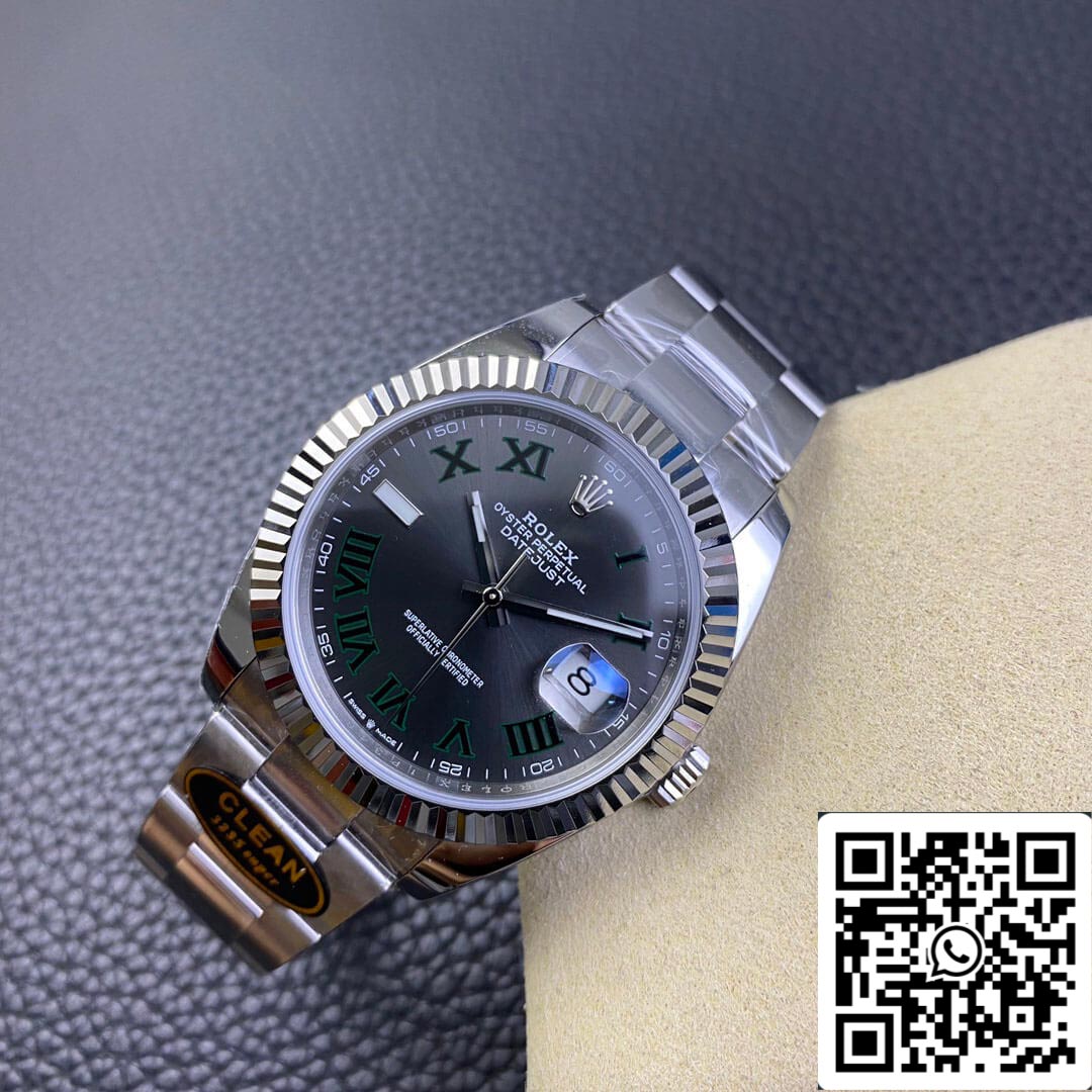 Rolex Datejust M126334-0021 41 mm Wimbledon Zifferblatt sauber Fabrik