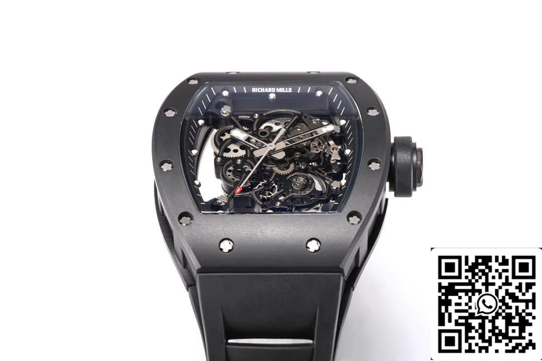 Richard Mille RM-055 1:1 Meilleure édition BBR Factory V2 Boîtier en céramique noire