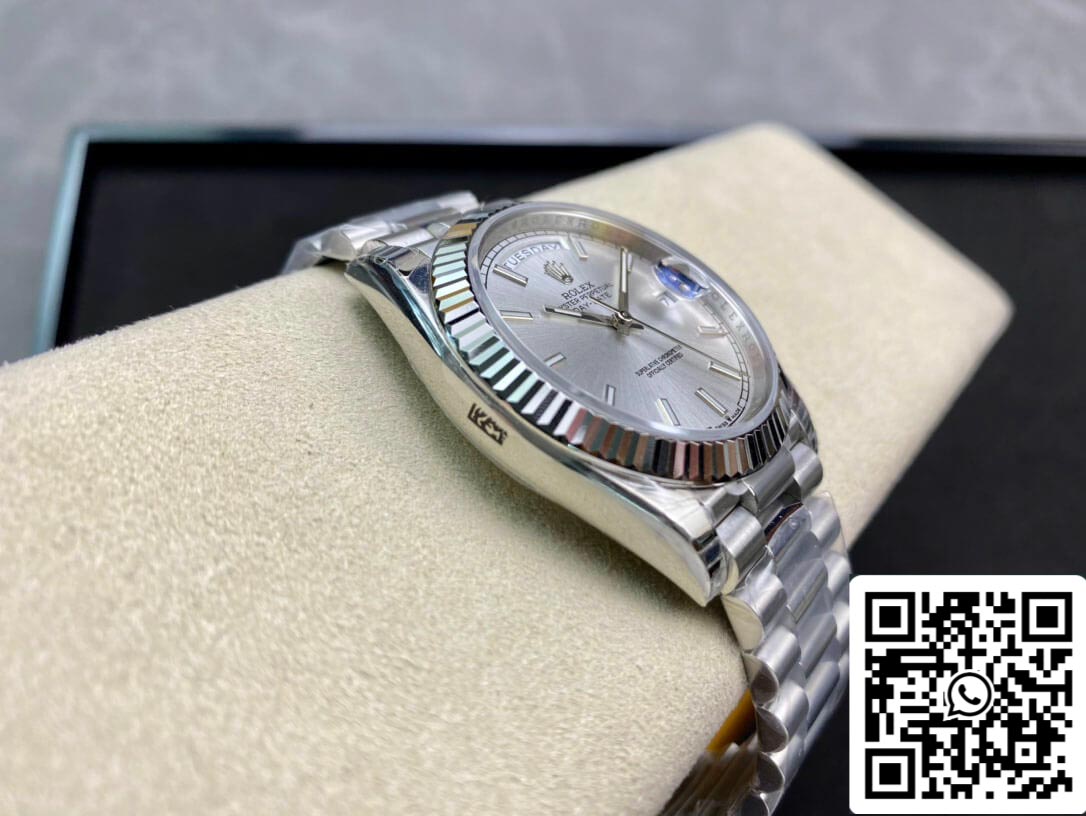 Rolex Day Date 40MM 1:1 Meilleure édition EW Factory Cadran argenté