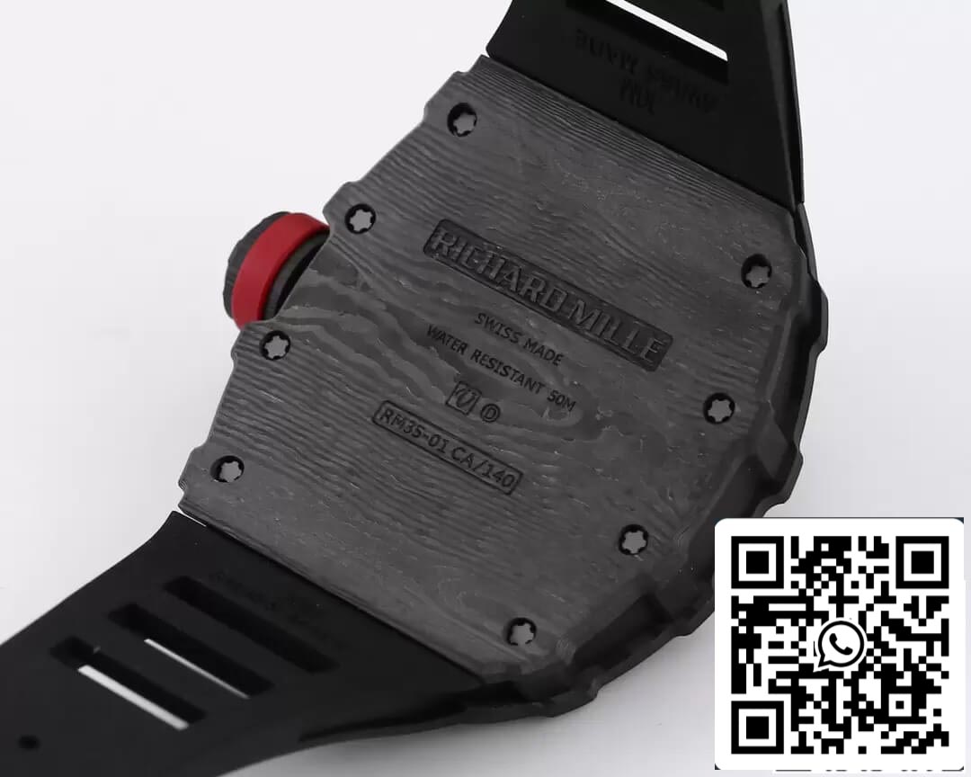 Richard Mille RM35-01 1:1 Best Edition BBR Factory Black Rubber Strap