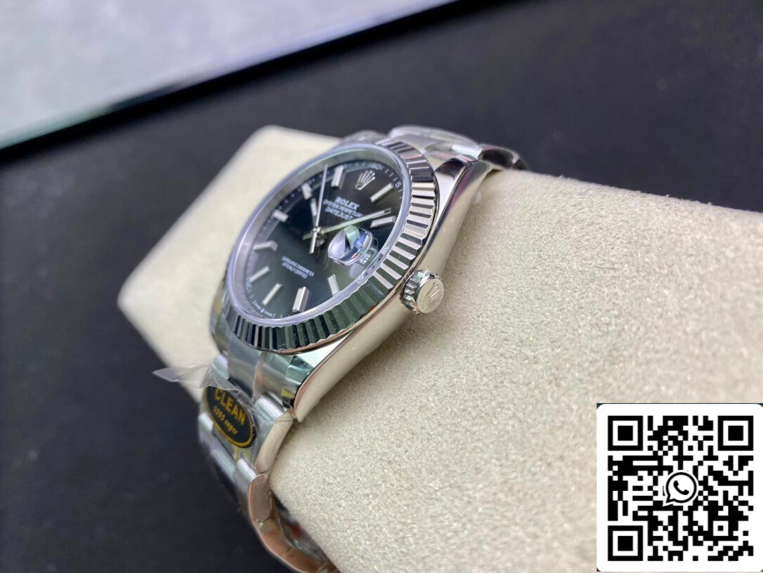 Rolex Datejust M126334-0017 41 mm Oyster-Armband, sauberes Fabrikweißes Zifferblatt