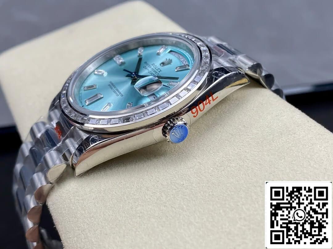 Rolex Day Date M228396TBR-0002 1:1 Meilleure édition GM Factory Cadran bleu glace