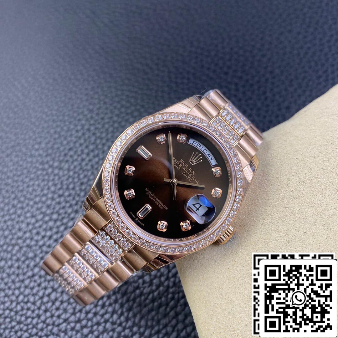 Rolex Day Date M128345rbr-0041 1:1 Best Edition EW Factory Brown Dial