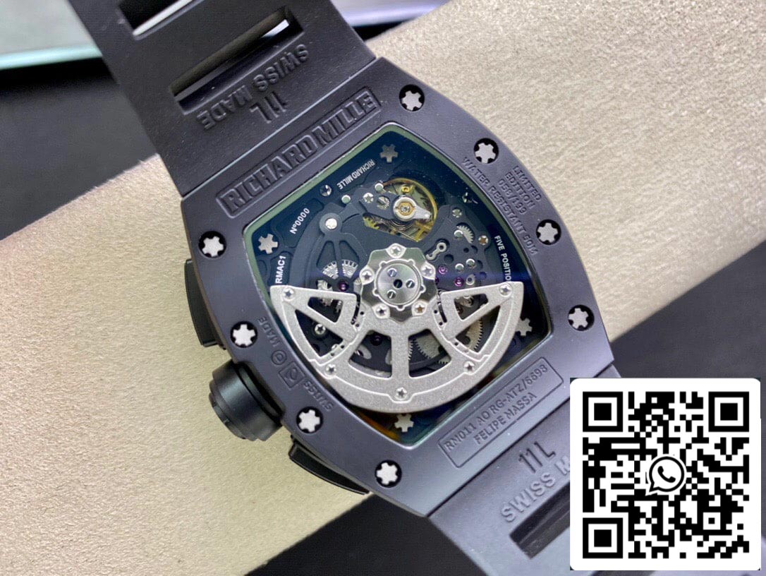 Richard Mille RM011 1:1 Best Edition KV Factory Ceramic Black Strap