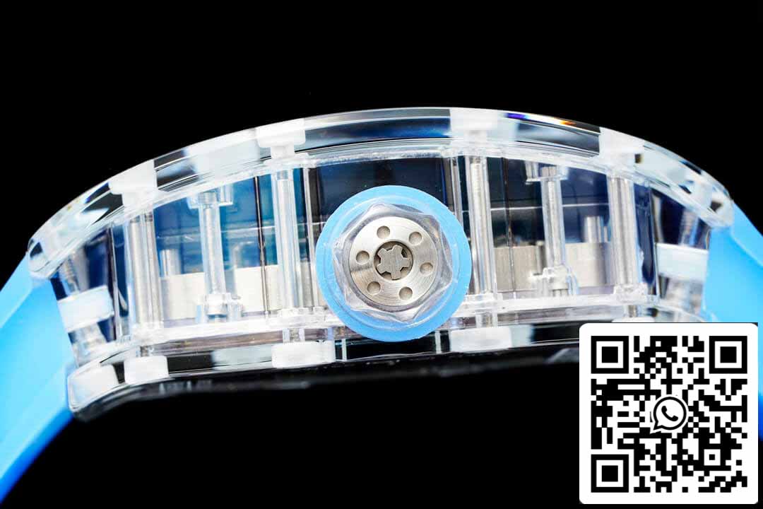 Richard Mille RM12-01 1:1 Best Edition RM Factory Tourbillon Transparente Version Blaues Armband