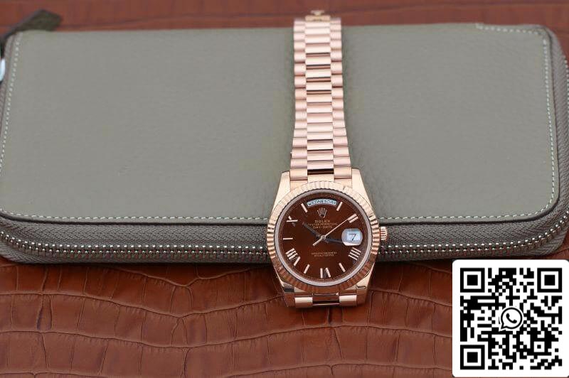 Rolex Day-Date 40 mm 228235 EW Factory 1:1 Meilleure édition suisse ETA3255 Cadran marron