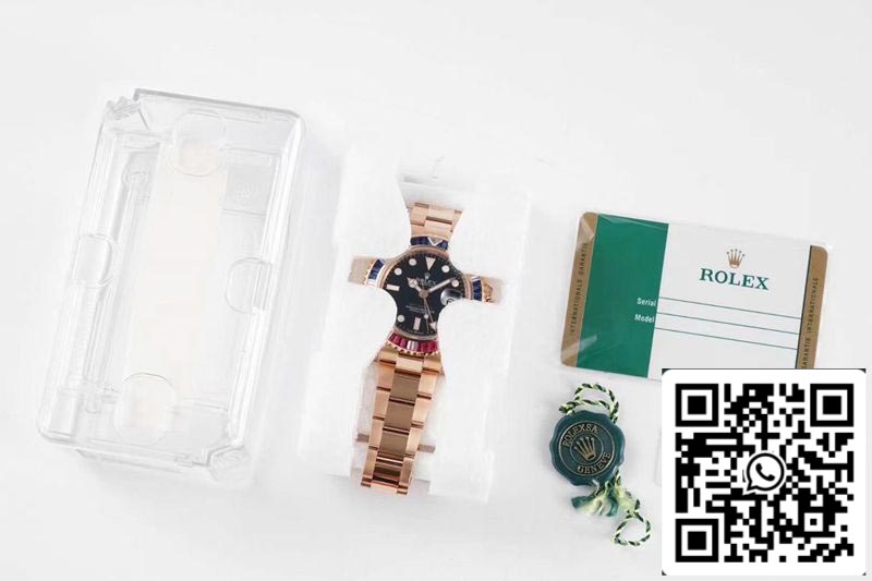 Rolex GMT Master II 116759 SAru 1:1 Meilleure édition ROF Factory Or Rose Suisse ETA2836