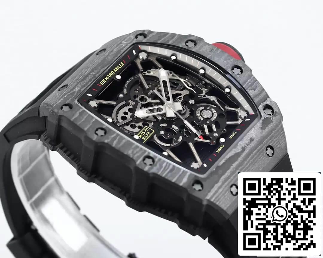 Richard Mille RM35-01 1:1 Best Edition BBR Factory Black Rubber Strap