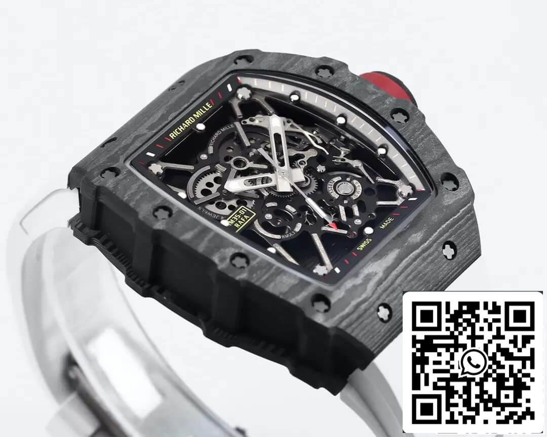 Richard Mille RM35-01 1:1 Best Edition BBR Factory White Rubber Strap