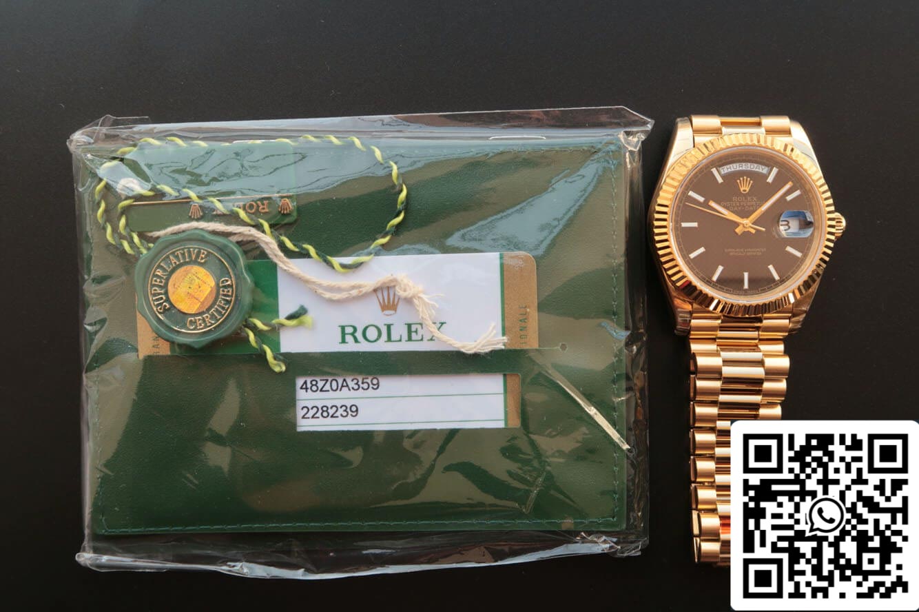 Rolex Day Date M228238-0004 1:1 Meilleure édition EW Factory Cadran noir