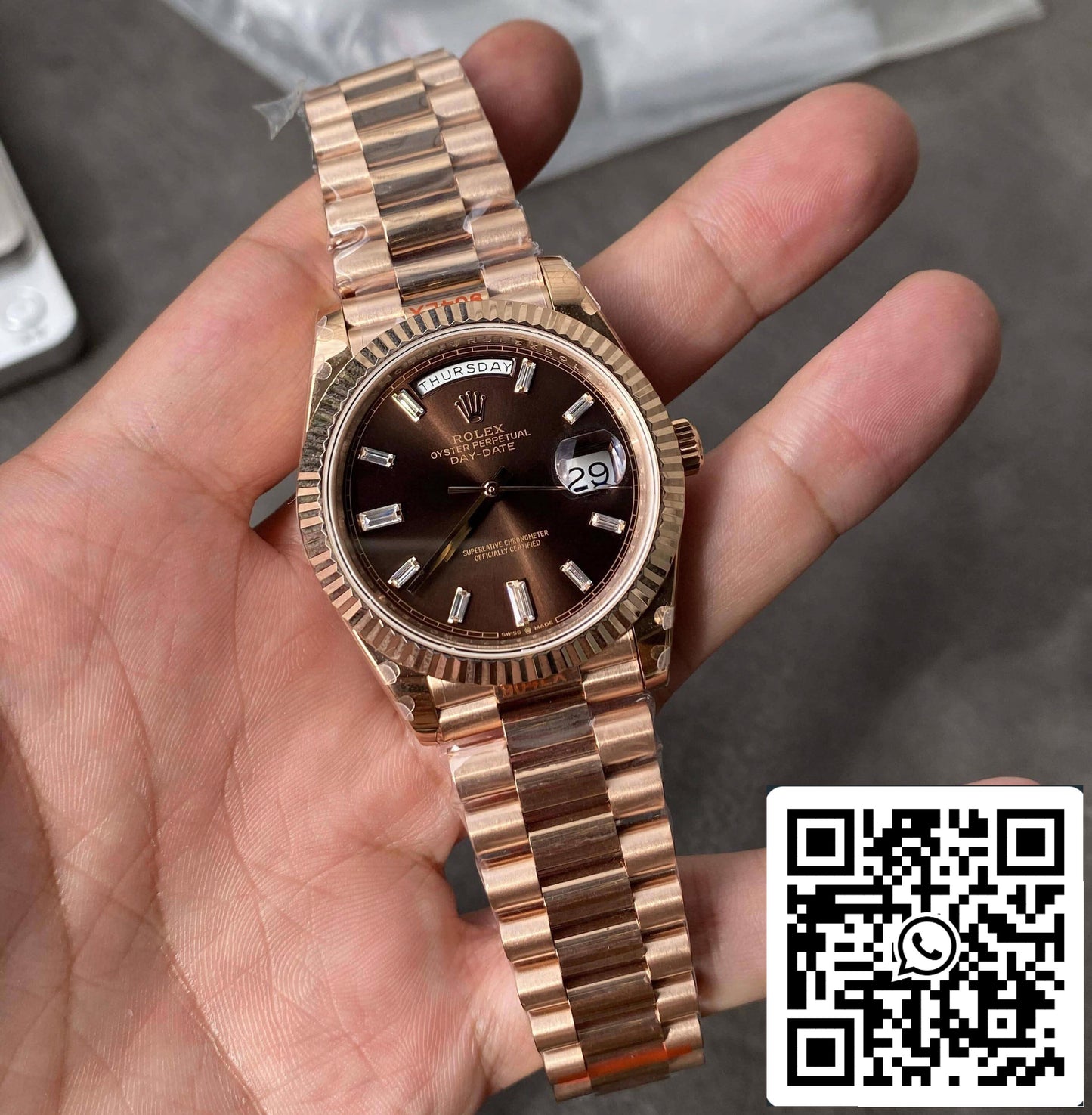 Rolex Day Date M228235-0003 1:1 Meilleure édition GM Factory V2 Cadran Chocolat