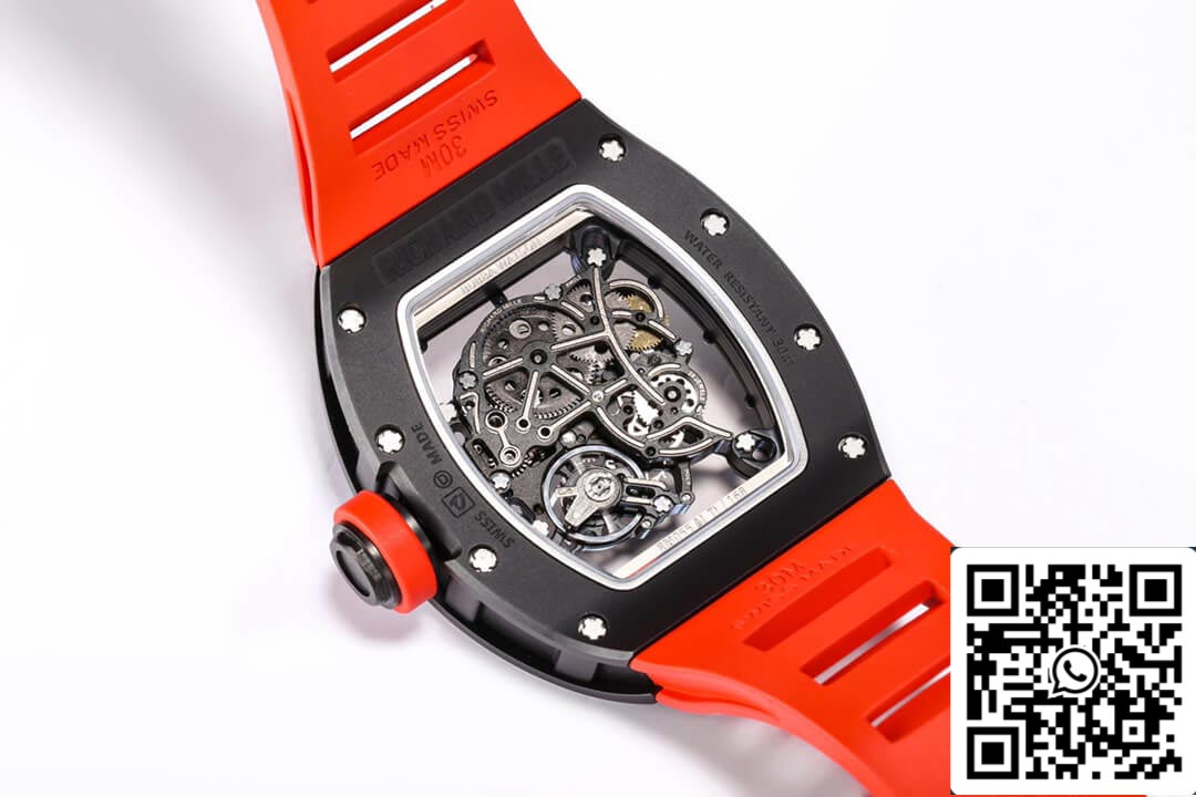 Richard Mille RM-055 1:1 Best Edition BBR Factory Ceramic Case Red Strap