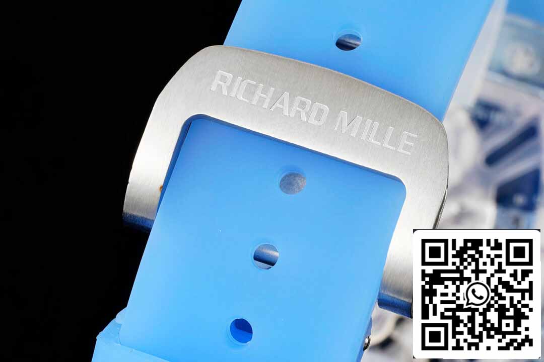 Richard Mille RM12-01 1:1 Best Edition RM Factory Tourbillon Transparente Version Blaues Armband