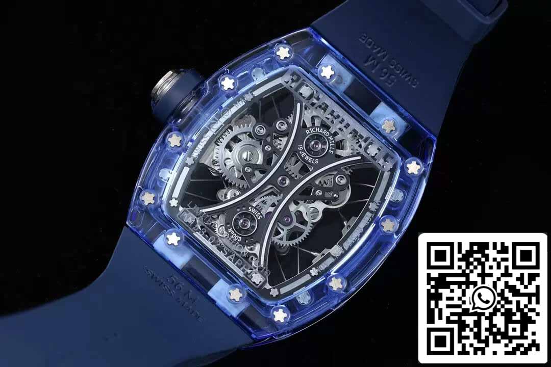 Richard Mille RM053-02 Tourbillon 1:1 Best Edition RM Factory Blaues Skelett-Zifferblatt