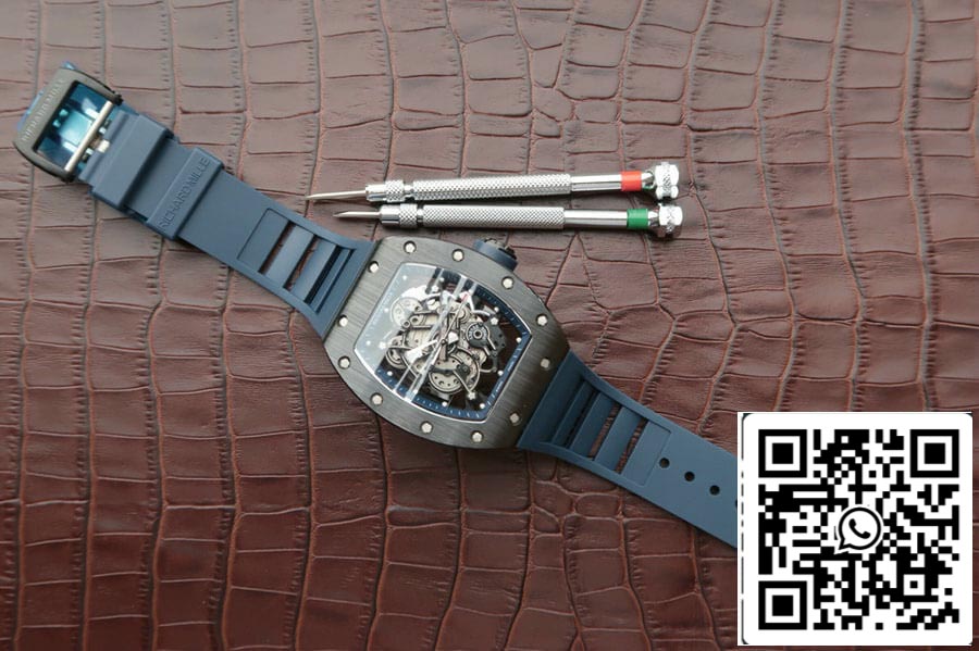 Richard Mille RM055 1:1 Best Edition KV Factory Dark Blue Strap