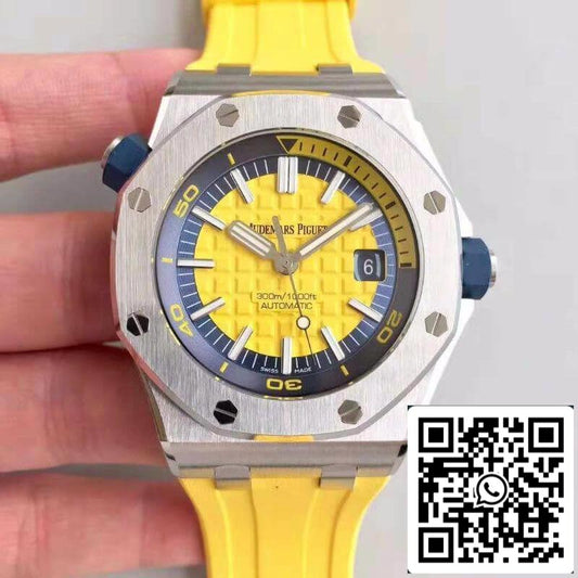 Audemars Piguet Royal Oak Offshore Diver 15710ST.OO.A051CA.01 JF Factory 1:1 Best Edition Swiss ETA3120 Yellow Textured Dial EU Watch Store