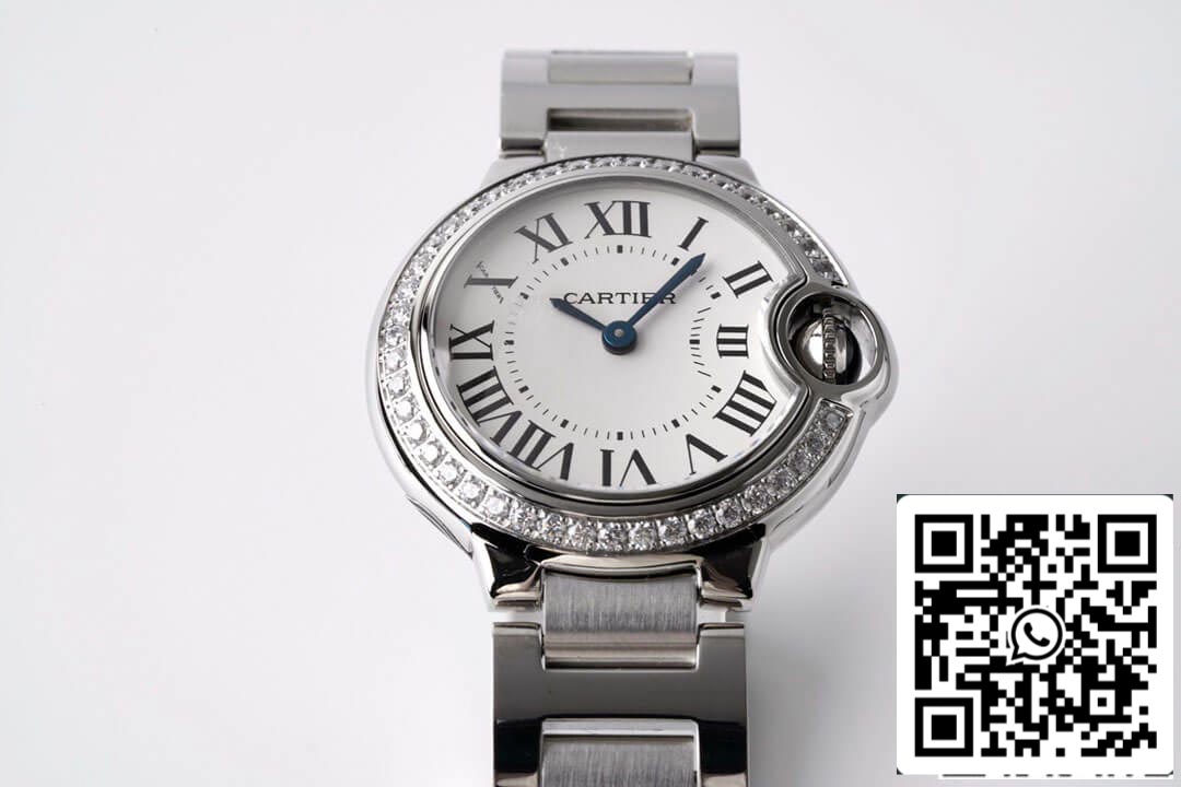 Ballon Bleu De Cartier 28MM W4BB0015 1:1 Best Edition AF Factory White Dial US Replica Watch
