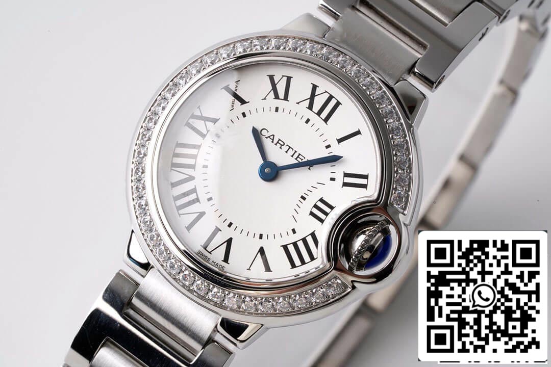 Ballon Bleu De Cartier 28MM W4BB0015 1:1 Best Edition AF Factory White Dial US Replica Watch