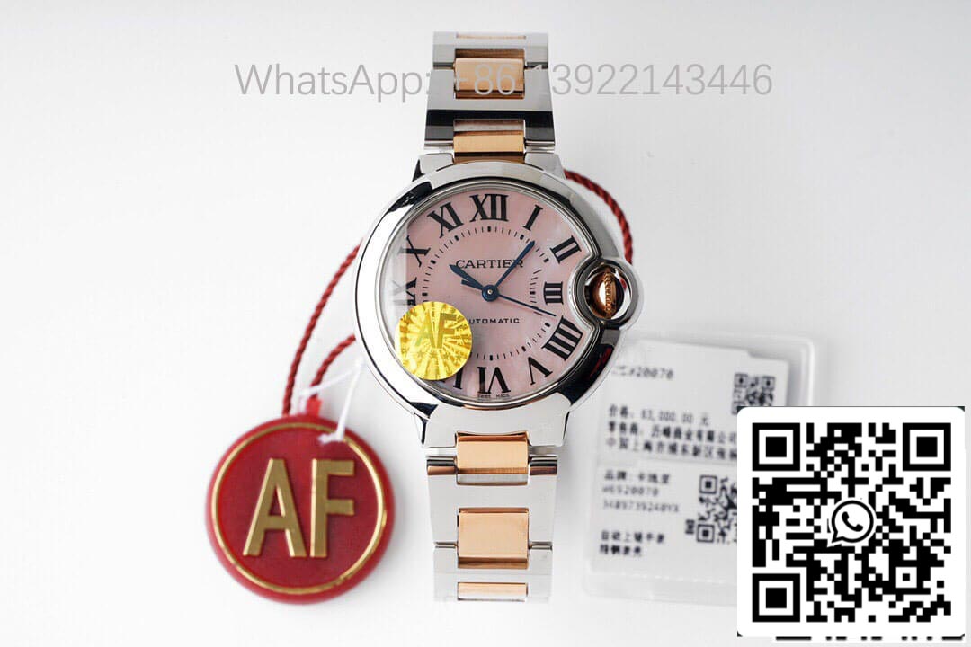 Ballon Bleu De Cartier 33MM W6920070 1:1 Best Edition AF Factory Pink Dial US Replica Watch