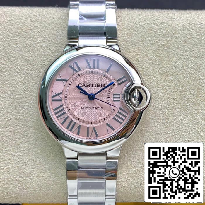 Ballon Bleu De Cartier 33MM W6920100 1:1 Best Edition V6 Factory Pink Dial US Replica Watch