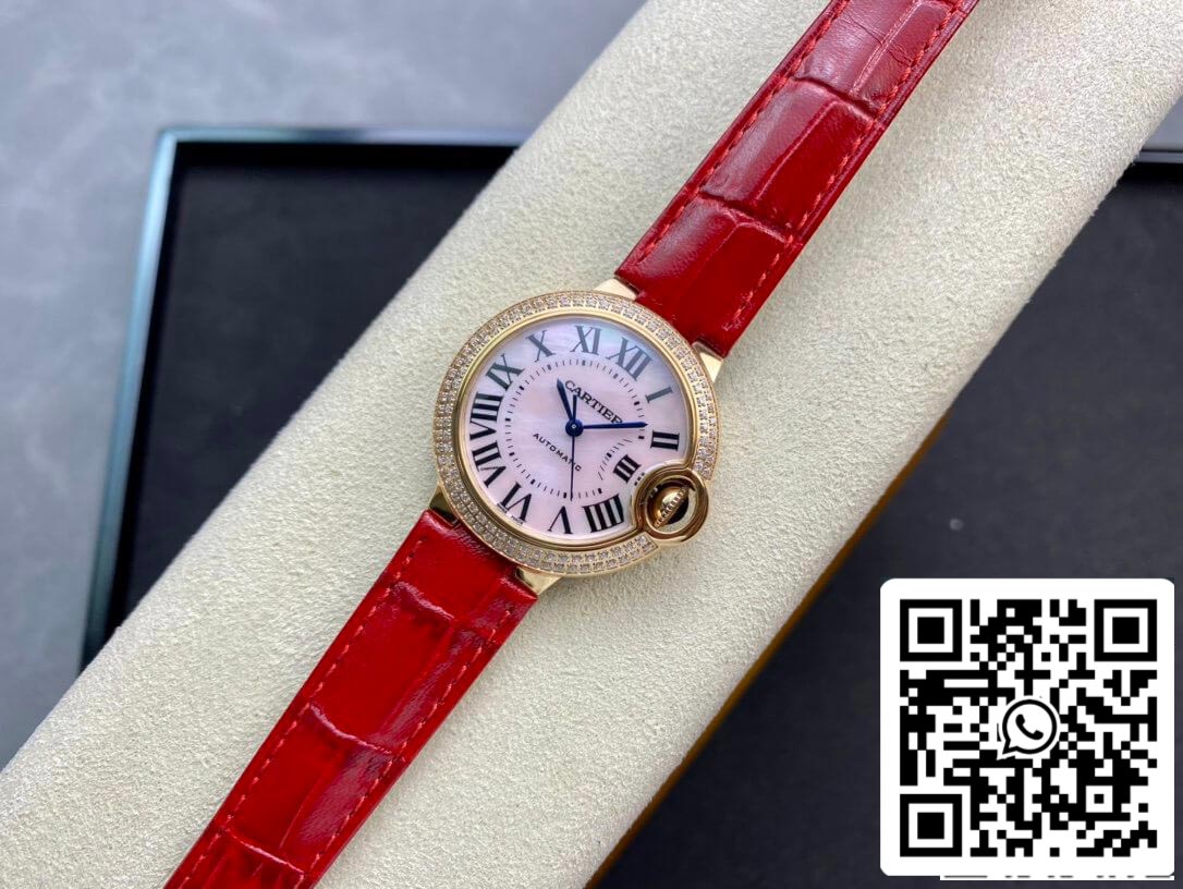Ballon Bleu De Cartier 33MM WJBB0033 1:1 Best Edition 3K Factory Red Strap US Replica Watch