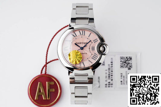 Ballon Bleu De Cartier W6920100 33MM 1:1 Best Edition AF Factory Pink Dial US Replica Watch