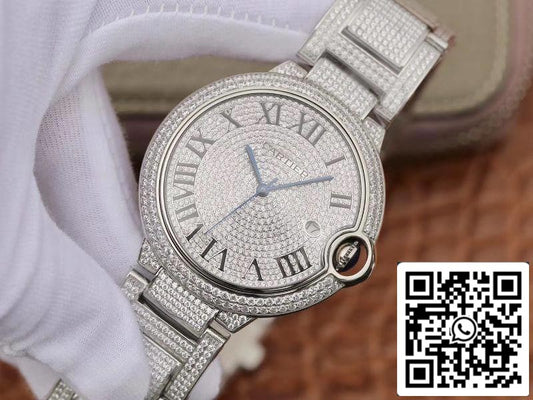 Ballon Bleu De Cartier WE9009Z3 42mm TW Factory 1:1 Best Edition Full Diamond Dial Swiss ETA2824 US Replica Watch