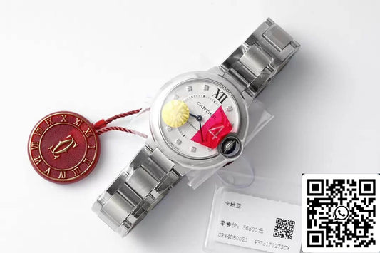 Ballon Bleu De Cartier WE902074 33MM 1:1 Best Edition AF Factory Silver Dial US Replica Watch