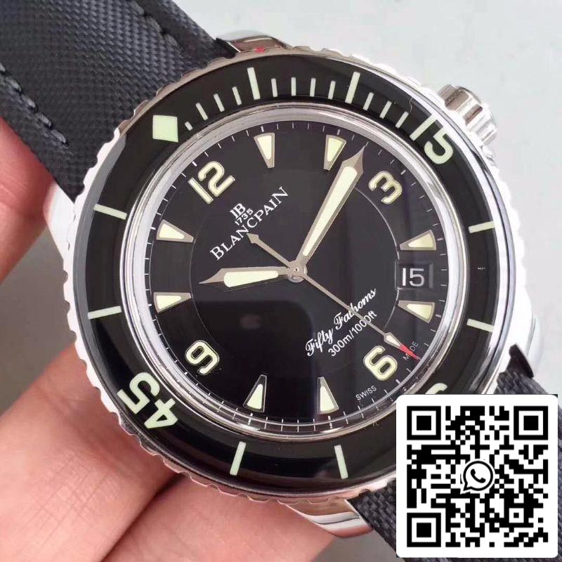 Blancpain Fifty Fathoms 5015-1130-52 ZF Factory 1:1 Best Edition Swiss ETA2836-2 Black Sail-canvas Strap US Replica Watch