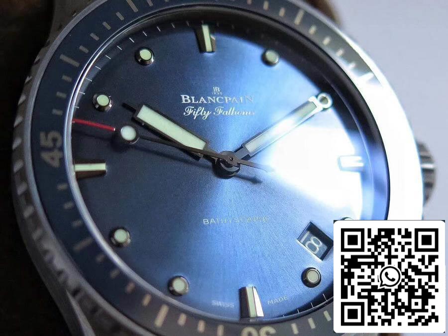Blancpain Fifty Fathoms Bathyscaphe 5000-0240-O52A ZF Factory Men Watches 1:1 Best Edition Swiss ETA1315 Blue Sunburst Dial US Replica Watch