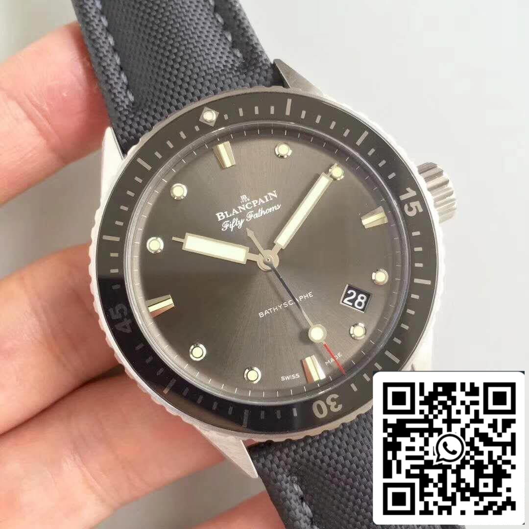 Blancpain Fifty Fathoms Bathyscaphe 5000-1110-B52A ZF Factory 1:1 Best Edition Swiss ETA1315 US Replica Watch