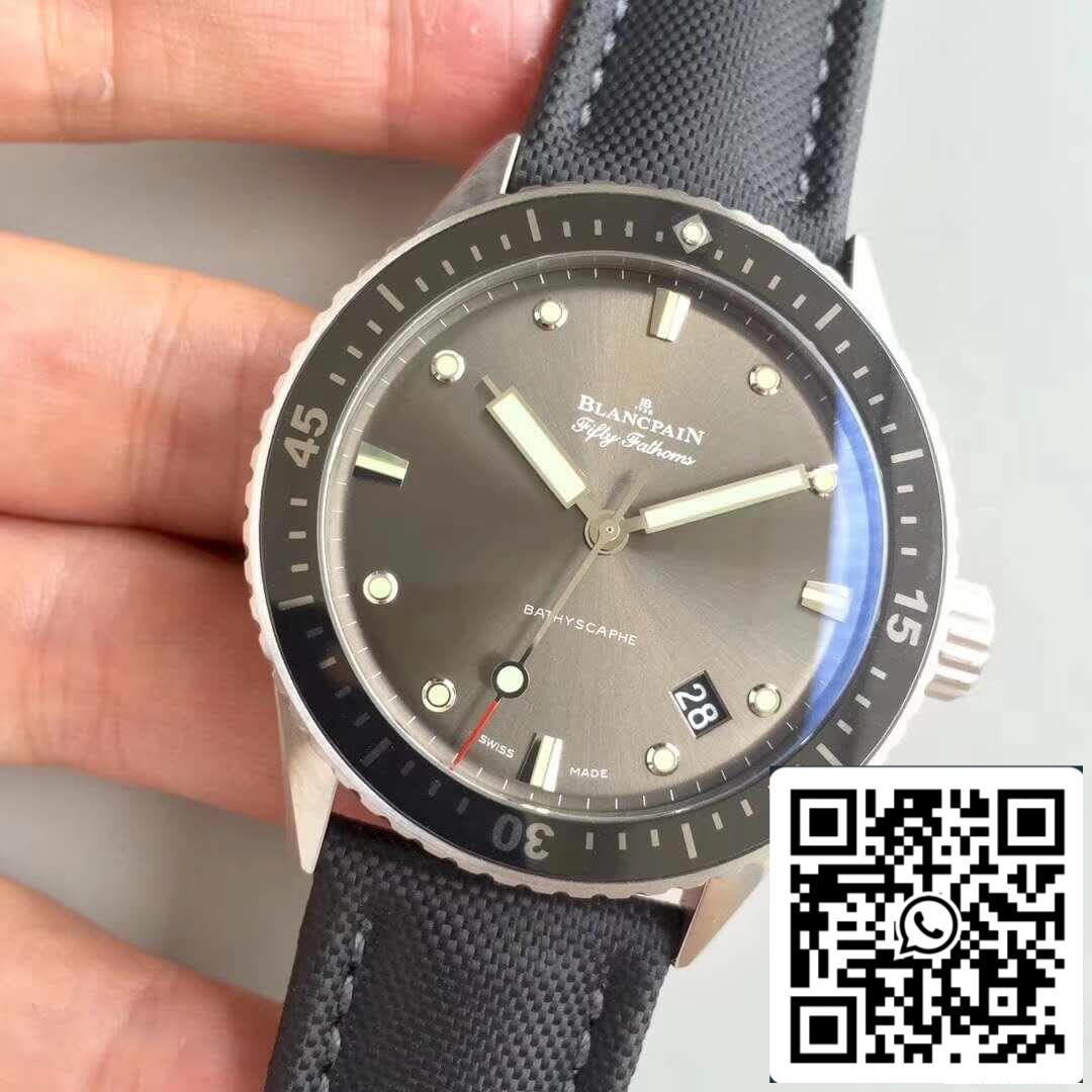 Blancpain Fifty Fathoms Bathyscaphe 5000-1110-B52A ZF Factory 1:1 Best Edition Swiss ETA1315 US Replica Watch