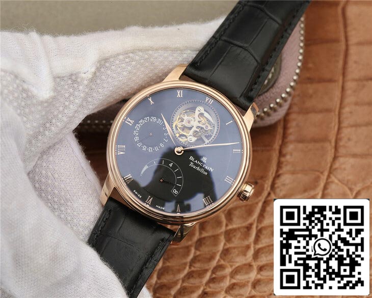 Blancpain Villeret 6025-3642-55B 1:1 Best Edition JB Factory Gold Case Black Dial US Replica Watch
