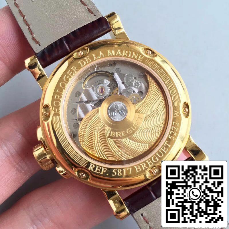 Breguet Marine 5817 5817BA/12/9V8 Mechanical Watches 1:1 Best Edition Swiss ETA517GG Silver Textured Dial US Replica Watch