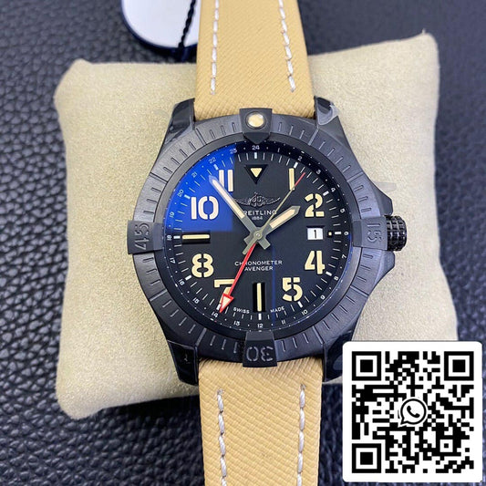 Breitling Avenger GMT 45 V32395101B1X1 1:1 Best Edition GF Factory Titanium Case US Replica Watch