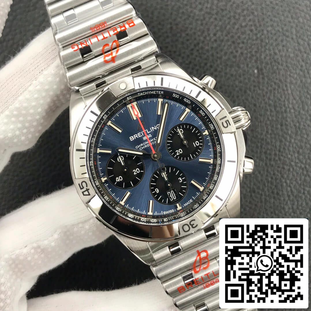 Breitling Chronomat AB0134101C1A1 1:1 Best Edition GF Factory Stainless Steel Blue Dial US Replica Watch