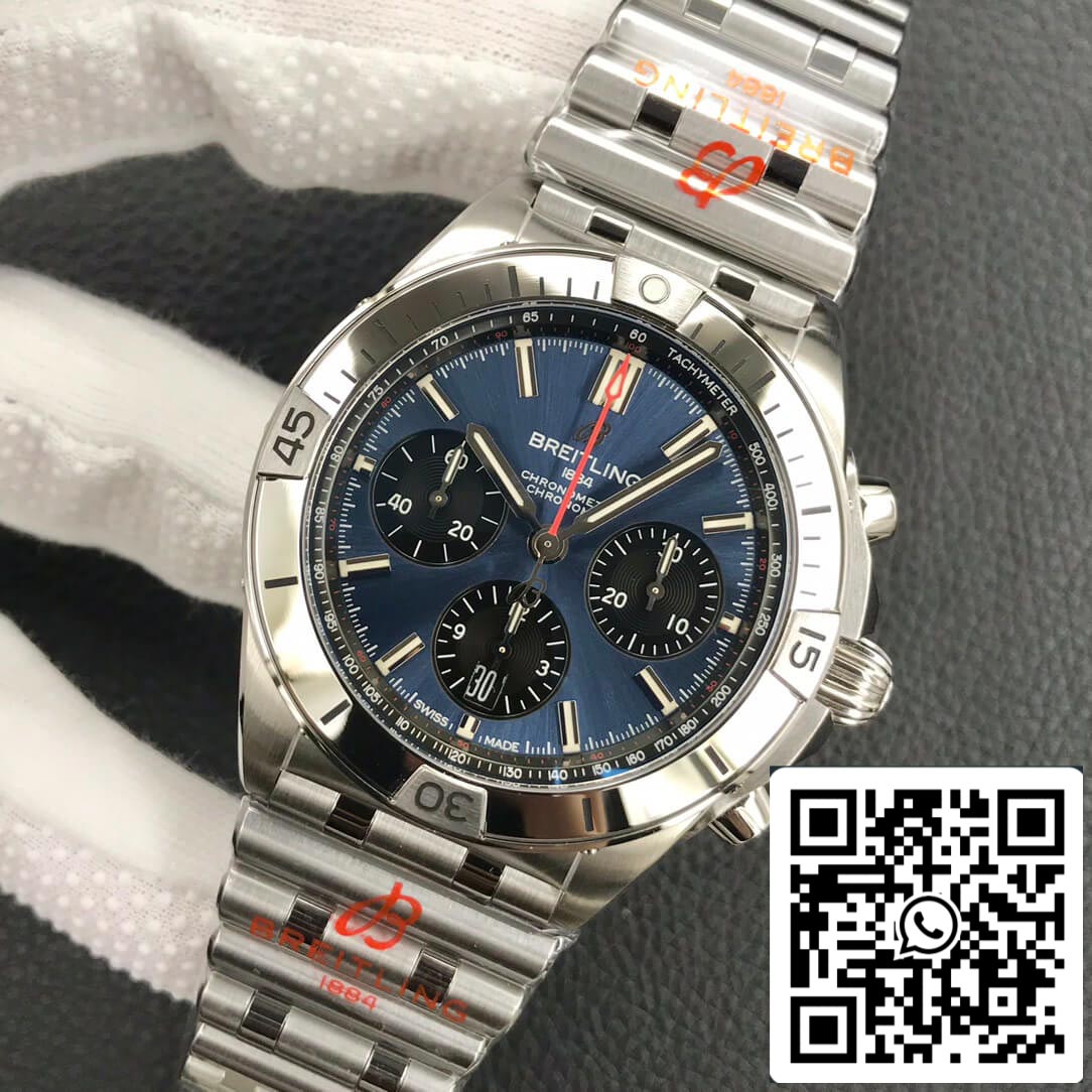 Breitling Chronomat AB0134101C1A1 1:1 Best Edition GF Factory Stainless Steel Blue Dial US Replica Watch
