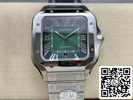 Cartier De Santos WSSA0062 1:1 Best Edition BV Factory Green Dial US Replica Watch