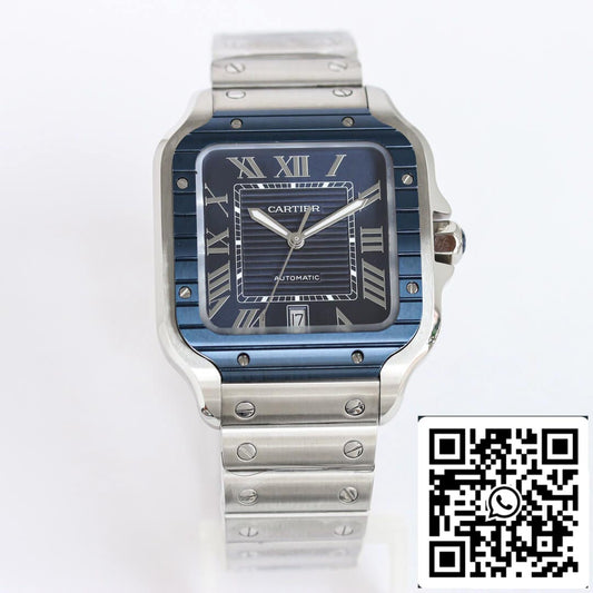 Cartier Santos 1:1 Best Edition GF Factory Blue Bezel US Replica Watch