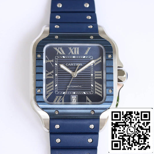 Cartier Santos 1:1 Best Edition GF Factory Blue Dial US Replica Watch