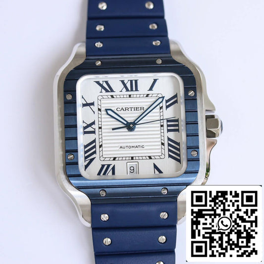 Cartier Santos 1:1 Best Edition GF Factory Rubber Strap US Replica Watch