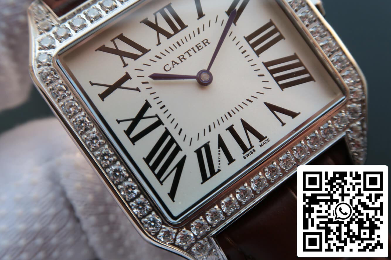 Cartier Santos WH100651 1:1 Best Edition V6 Factory Diamond White Dial US Replica Watch