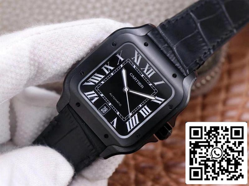 Cartier Santos WSSA0039 1:1 Best Edition V6 Factory Carbon Plating Swiss ETA1847 MC US Replica Watch