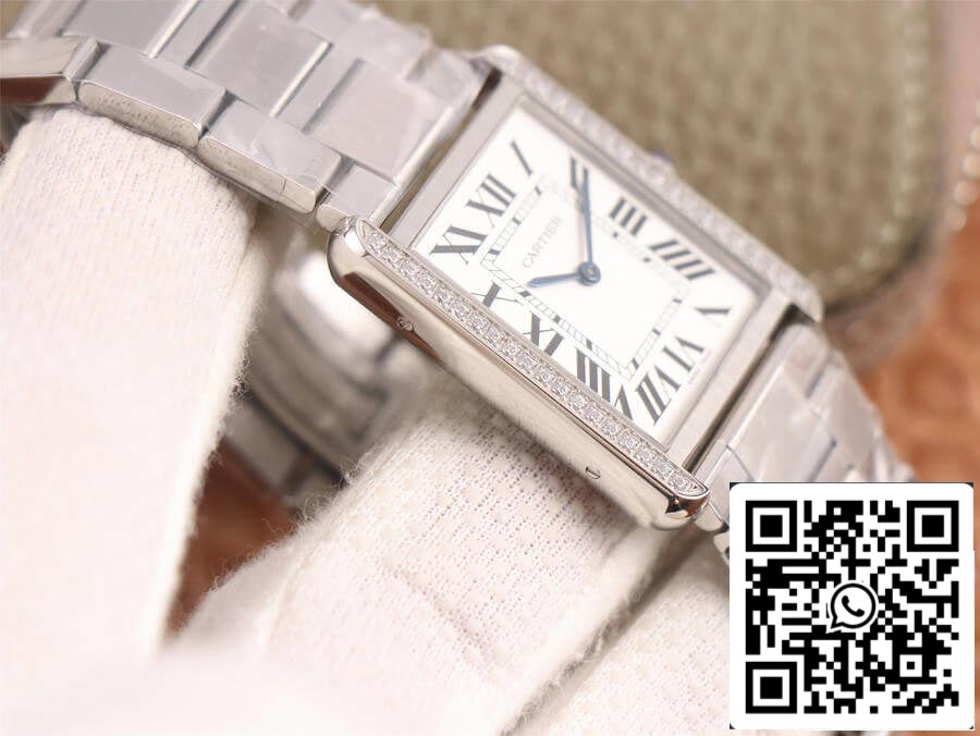 Cartier Tank 1:1 Best Edition K11 Factory Stainless Steel Diamond US Replica Watch