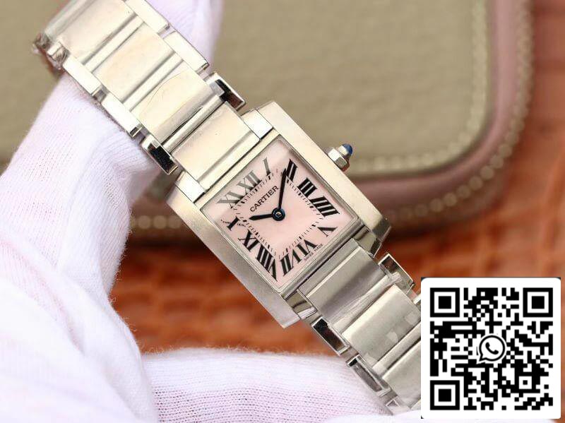 Cartier Tank Francaise W51028Q3 Pink MOP Dial Steel Ladies Watch 1:1 Best Edition Swiss Quartz US Replica Watch