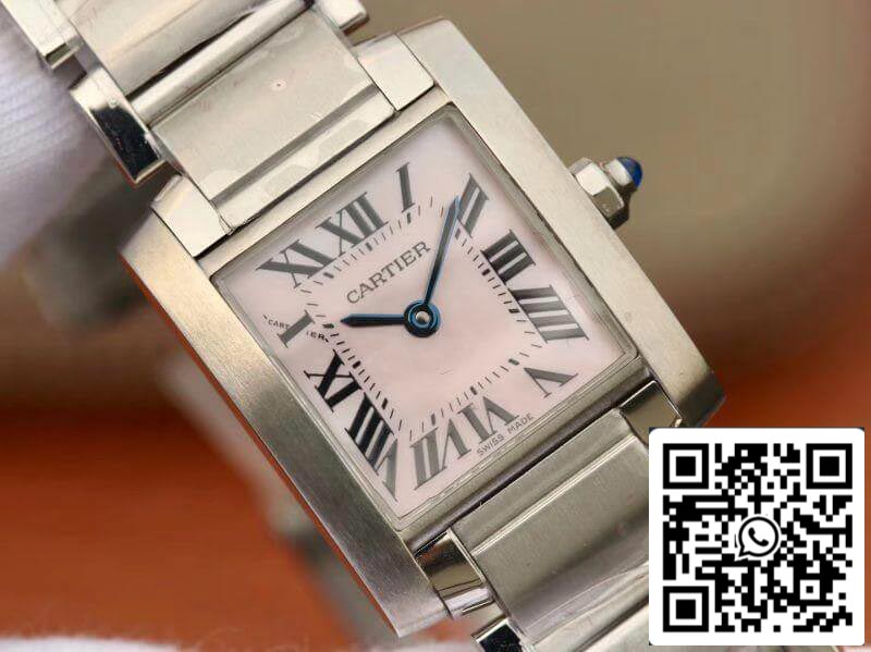 Cartier Tank Francaise W51028Q3 Pink MOP Dial Steel Ladies Watch 1:1 Best Edition Swiss Quartz US Replica Watch