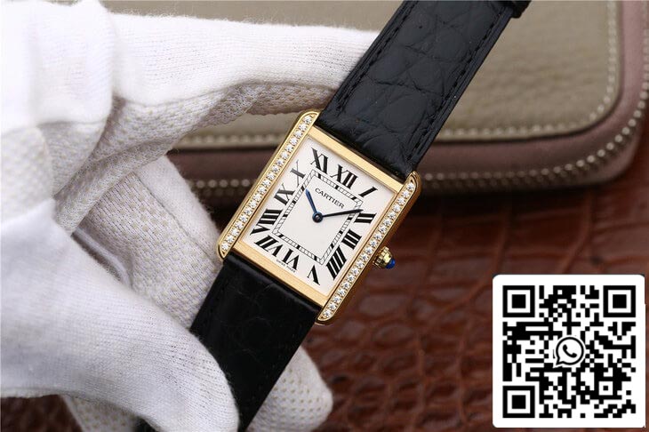 Cartier Tank Ladies 1:1 Best Edition K11 Factory Yellow Gold Diamond US Replica Watch