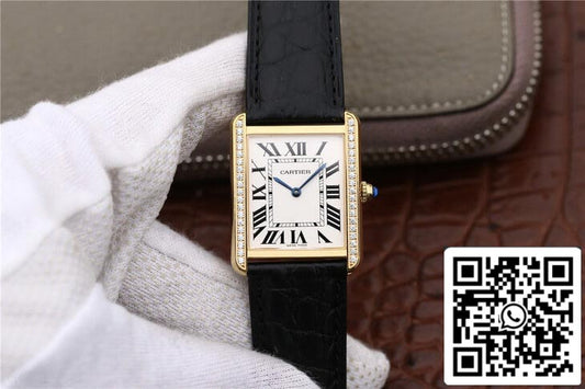 Cartier Tank Ladies 1:1 Best Edition K11 Factory Yellow Gold Diamond US Replica Watch