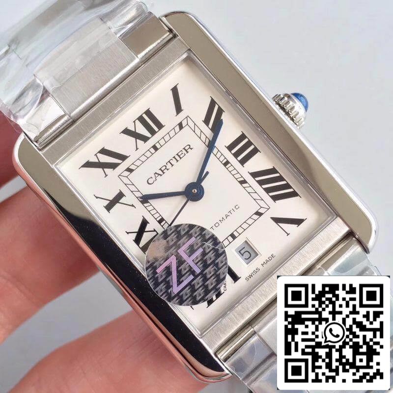 Cartier Tank Solo W5200028 ZF Factory 1:1 Best Edition Swiss ETA9015 White Dial US Replica Watch